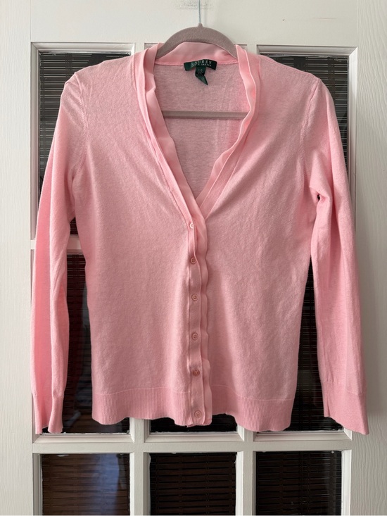 Lauren Ralph Lauren Sweaters - Lauren Ralph Lauren Women’s L Pink Lightweight Cardigan Sweater | SKU 0413